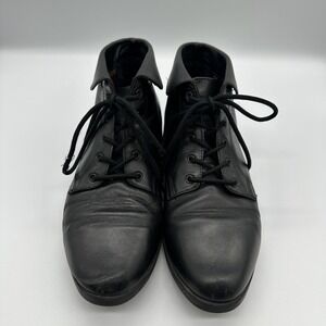 Danexx D-Cascade Boots Womens Size 8.5 Black Leather Ankle Booties Lace Up